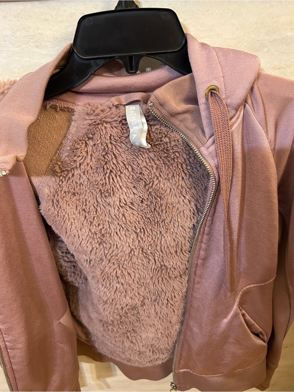 Athleta Triumph Luxe Shine Hoodie, Soft Faux-Fur Sherpa Lining - Picture 7 of 13
